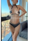 Zincirli Seksi Harness Takım, Zincirli Etek - Brf504