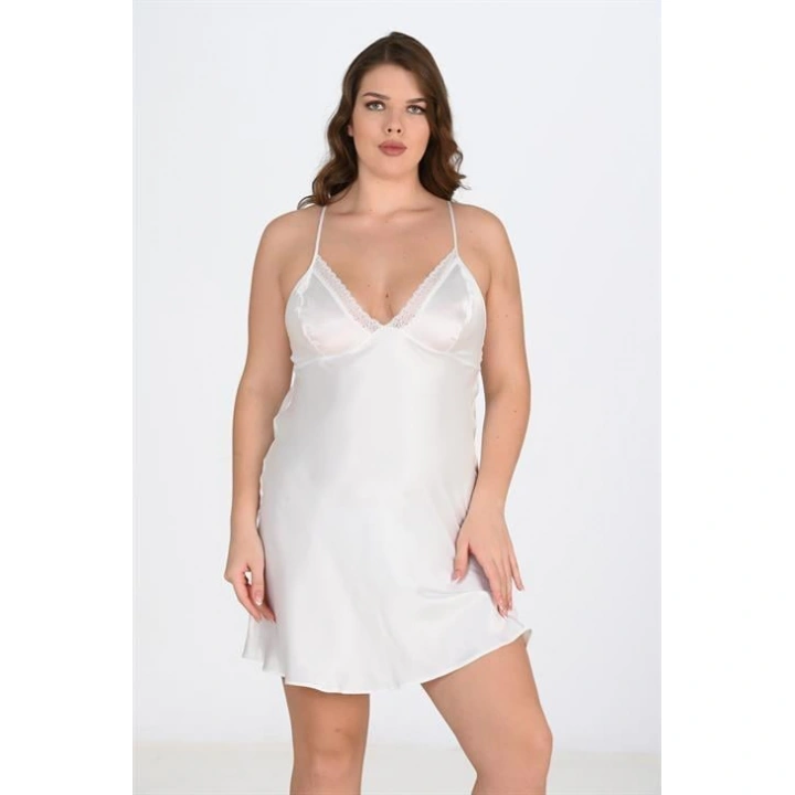2li Beyaz-pembe Sabahlık Takımı Bigsize 6210