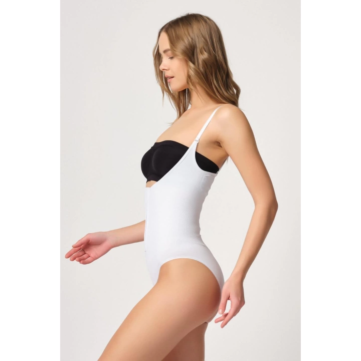 Beyaz Mı Emay 2043 Göğsü Açık Agraflı Body Korse
