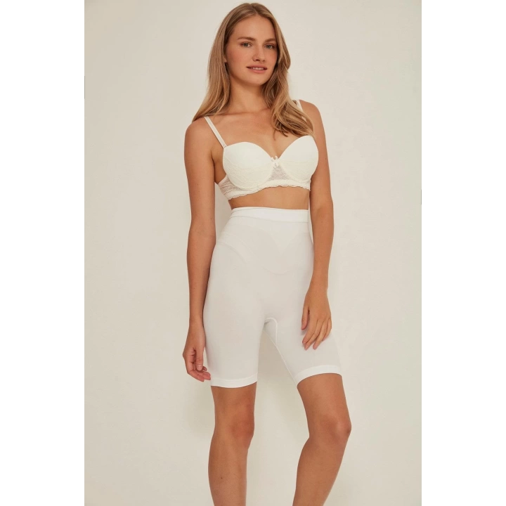 Beyaz Mı Emay 3005 Soft Uzun Paçalı Boxer Korse
