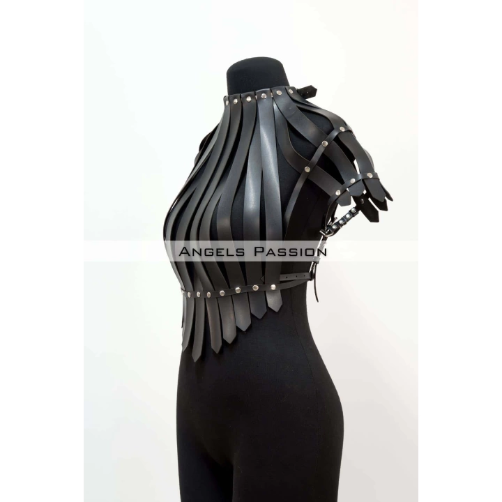 Crop Büstiyer Harness, Deri Göğüs Harness, Gömlek Üzeri Harness - Brf1257
