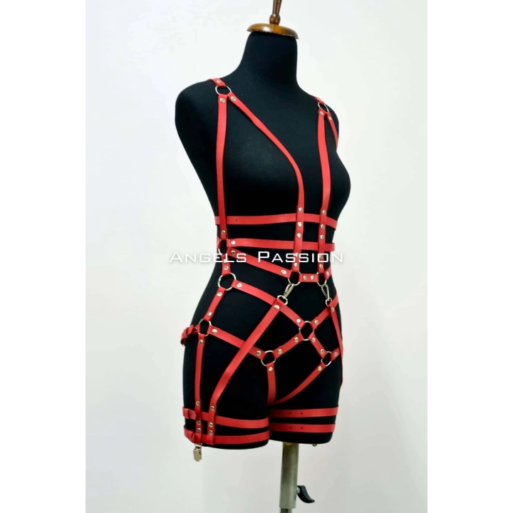 Deri Body Harness, Deri Dansçı Kostüm, Pole Dans Kostüm - Apft502