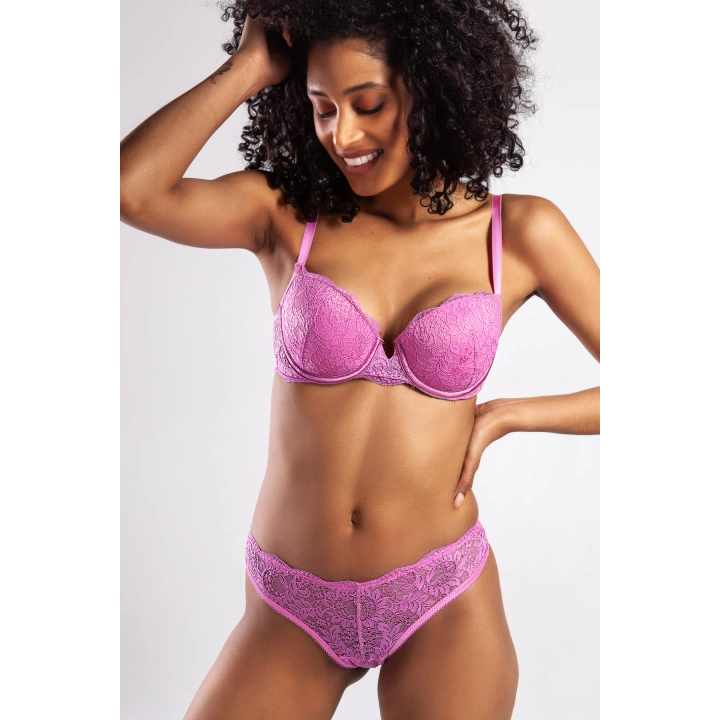 G.colors Balconette Foam Push Up Bra, Koyu Pembe Konforlu Ve Şık Sütyen