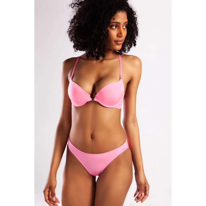 Githa Foam Cup Push Up Bra,neon Pembe Renk Straplez Konforlu Ve Şık Sütyen