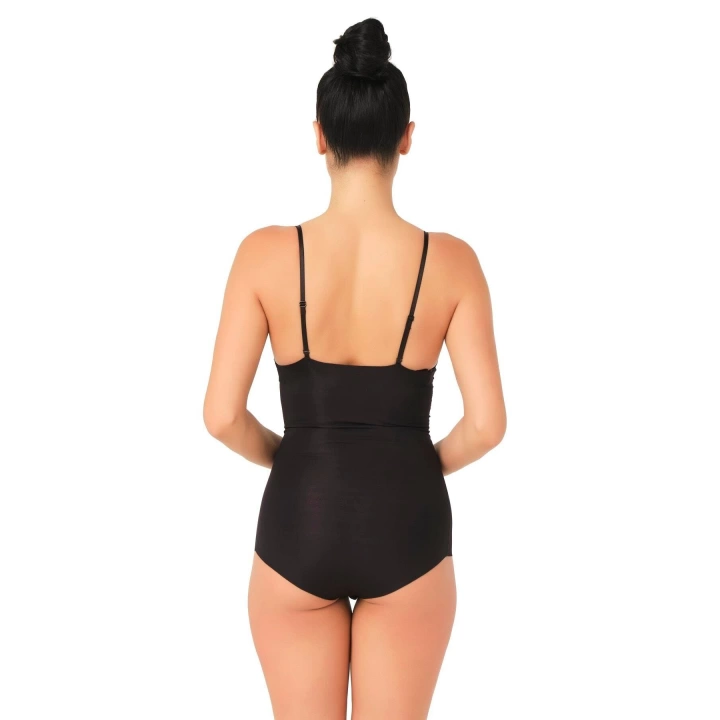 Siyah Mı Emay 2723 Lazer Kesim Göğsü Açık Slip Korse