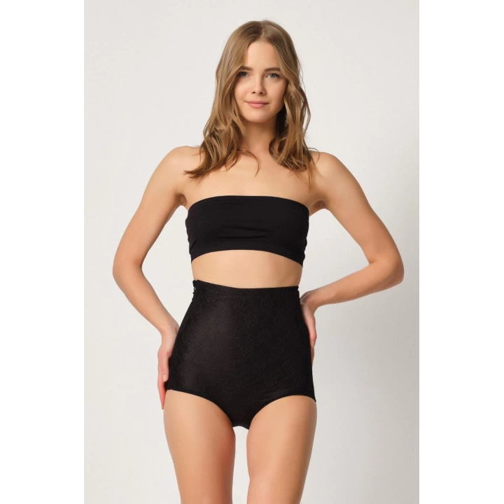 Siyah Mı Emay 2842 Lazer Dantelli Slip Korse