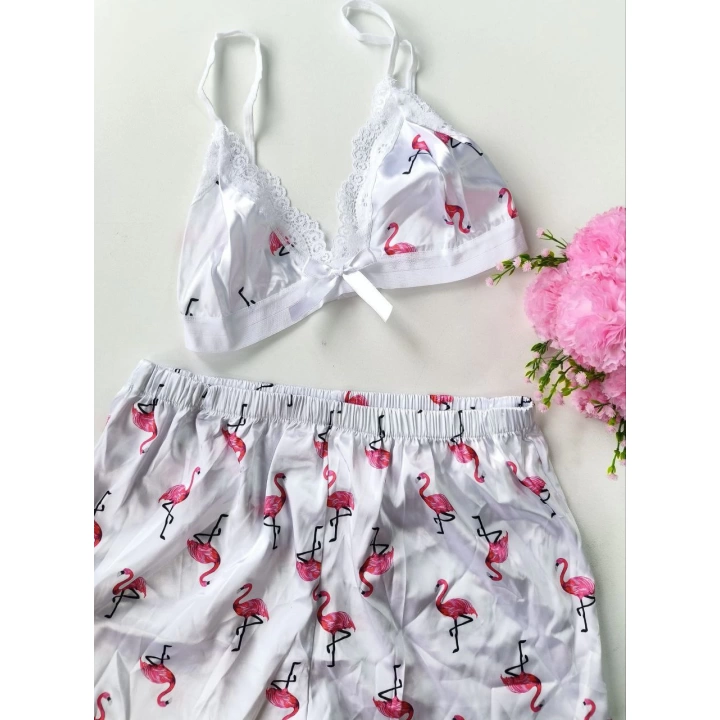 Şortlu Sexy Filamingolu Takım