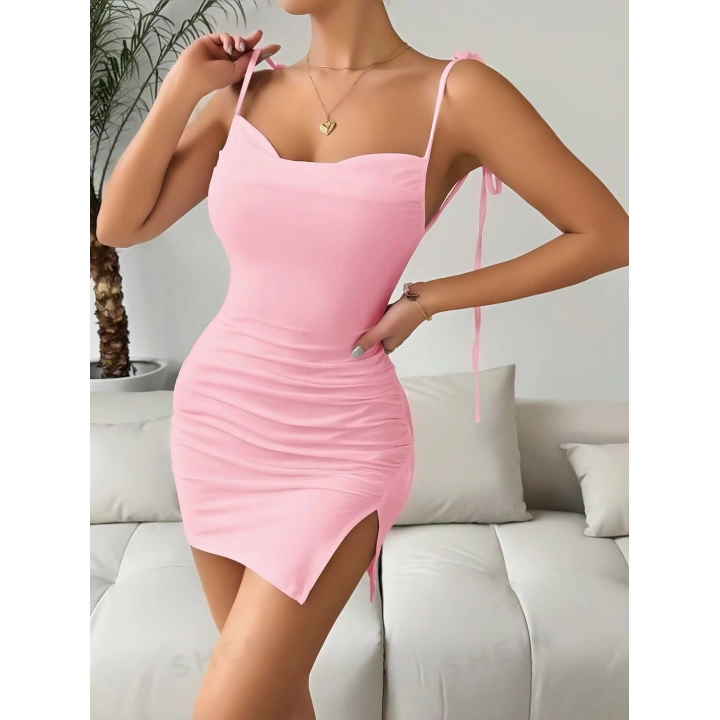 Pembe Fantezi Clup Elbisesi