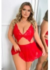 Beruflic Kırmızı  Valentines Tasarım Gecelik 68666