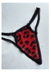 Kadın Kırmızı Leopar Fantezi Seksi İç Çamaşır Takım Gecelik