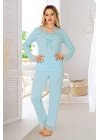 Mavi Penye Pijama Takımı - 1631