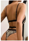 Seksi Kumaş Üzeri Dijital Baskılı Leopar Jartiyer Takımı