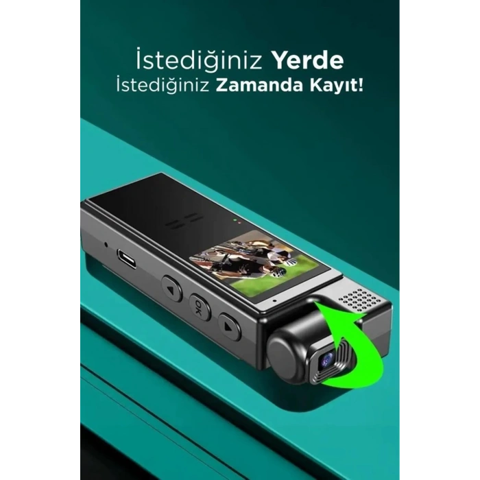 4k 180 Derece Vücut Kamerası Wifi Gece Görüşlü Aksiyon Kamerası