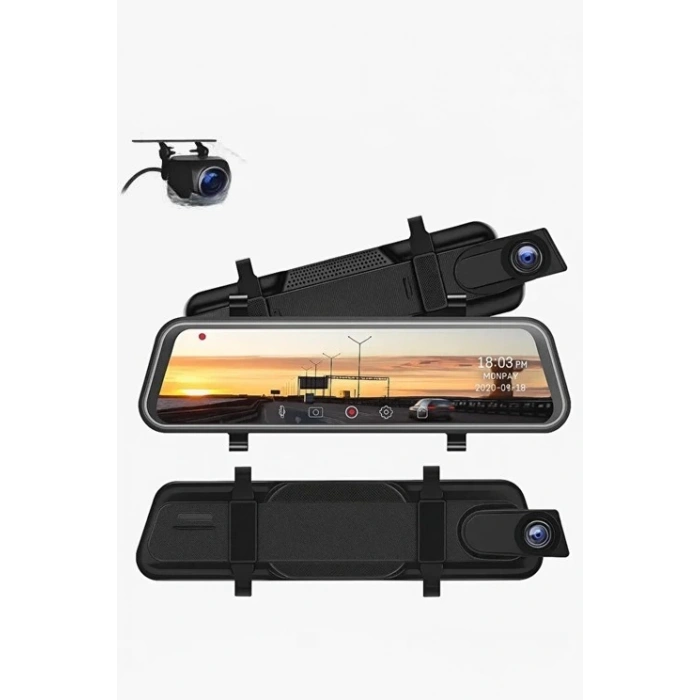 4k Ips Ekran Tam Dokunmatik 9.66” Dikiz Ayna Araç Içi Kamera (4K ÖN 1080P ARKA) | Carplay