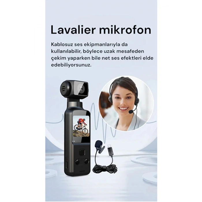 4K Ultra HD 270° Döndürülebilir Su Geçirmez Wifi Vlog Spor Ve Aksiyon Kamerası