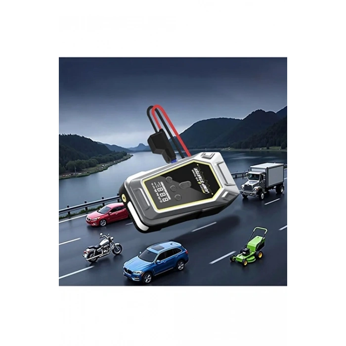 Tank Model Şarjlı 12.000 mAh Taşınabilir Çanta Araç Akü Takviye Cihazı Işıklı Hava Kompresörü