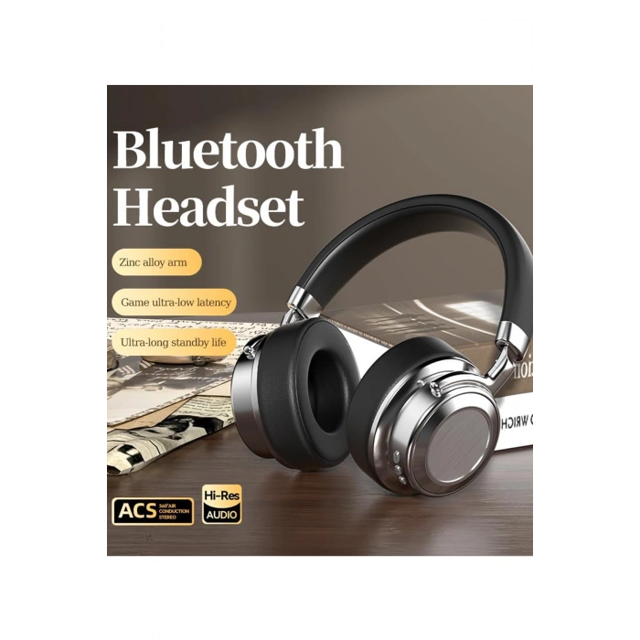 Metal Kulak Üstü Kablosuz Bluetooth Kulaklık Type-C Hızlı Şarj Bluetooth 6.0 Hybrid Anc Özellikli