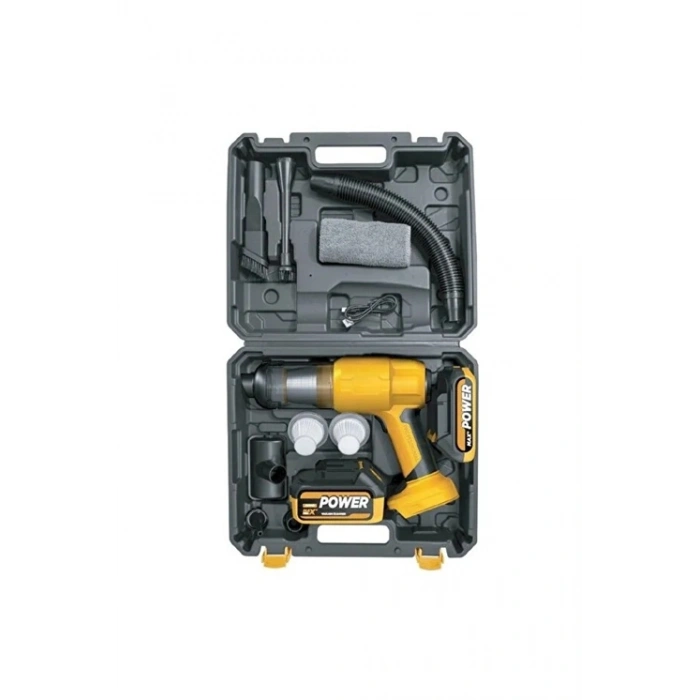 25.000mAh Çift Bataryalı Auhma 20.000PA Ultra Çekim Güçlü Çantalı Araç Temizleme Süpürgesi