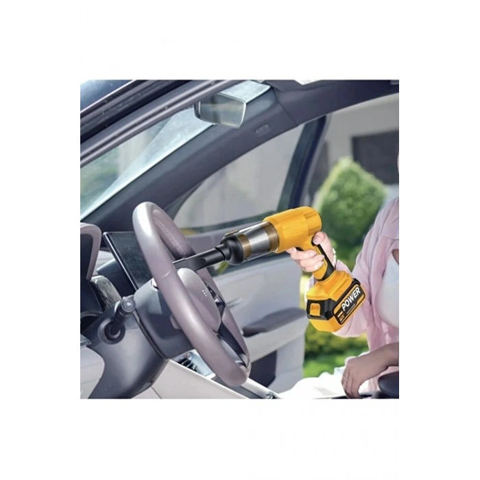 25.000mAh Çift Bataryalı Auhma 20.000PA Ultra Çekim Güçlü Çantalı Araç Temizleme Süpürgesi