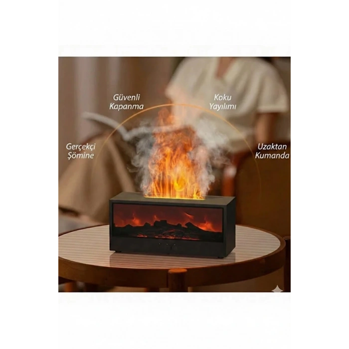 A4 Şömine Esintili Aromaterapi Difüzörü Ultrasonik Hava Nemlendici