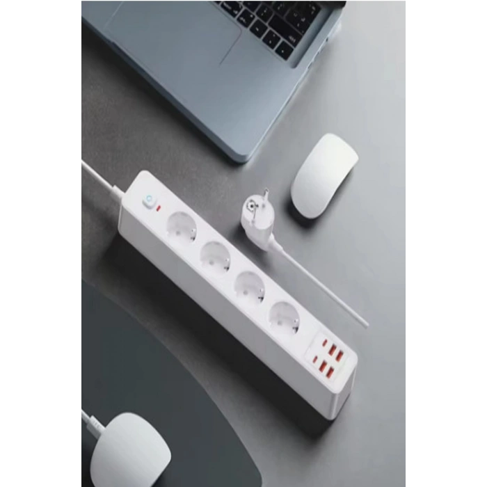 Termal Akım Korumalı 4lü Priz 4x USB 2x Type-C Çıkışlı Grup Priz Çoğaltıcı (3500W)