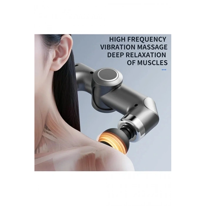 Uzun Saplı Masaj Tabancası Derin Doku Kas Masaj Aleti 6 Başlıklı Şarjlı Profesyonel 6 Kademe