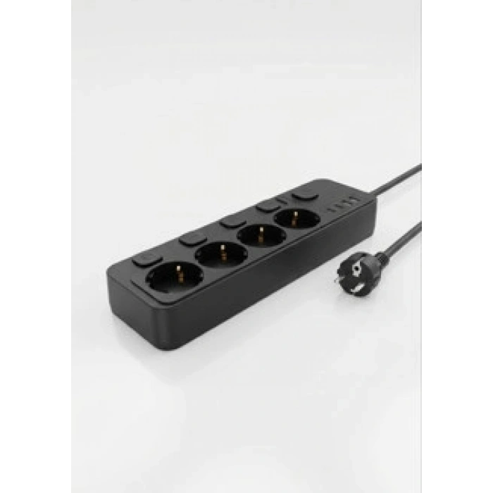 Akım Korumalı 4’lü Priz 2xUSB 2xType-C Çıkış Yüksek Gerilim Koruma Priz Çoğaltıcı