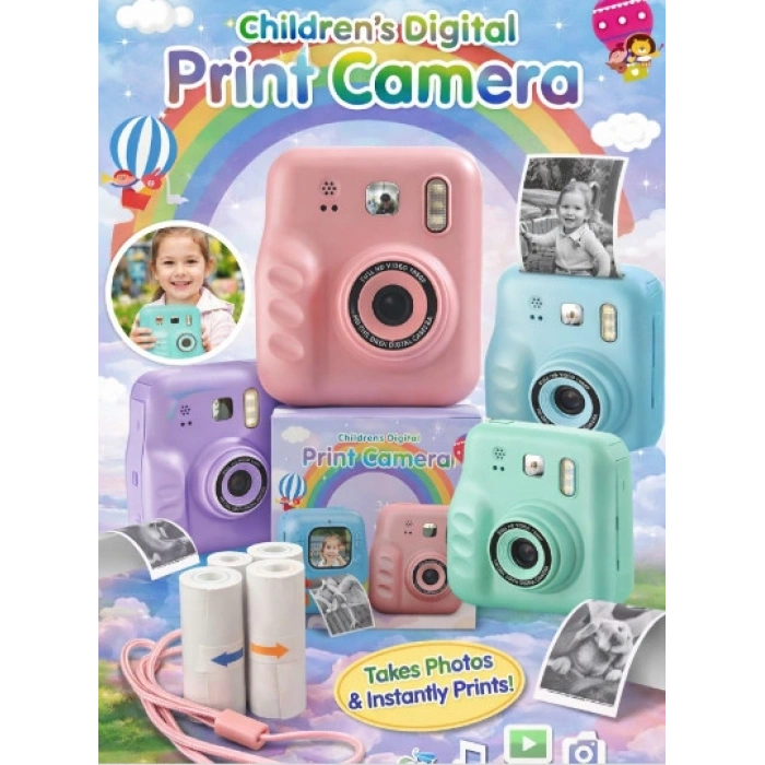 Dijital Fotoğraf Çıkaran Video Kaydedici Taşınabilir Anında Baskı Çıkaran Çocuk Kamerası