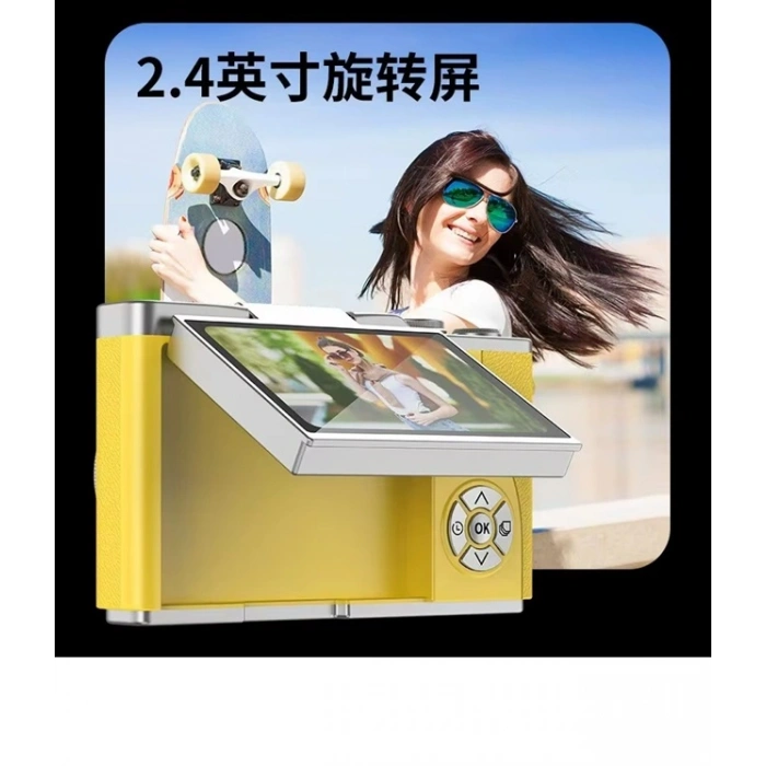 4K Dijital Retro Video Kamera 48MP 18X Zoom Flaşlı (32GB) Kart Dijital Vlog Fotoğraf Makinesi TÜRKÇE