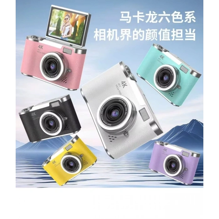 4K Dijital Retro Video Kamera 48MP 18X Zoom Flaşlı (32GB) Kart Dijital Vlog Fotoğraf Makinesi TÜRKÇE