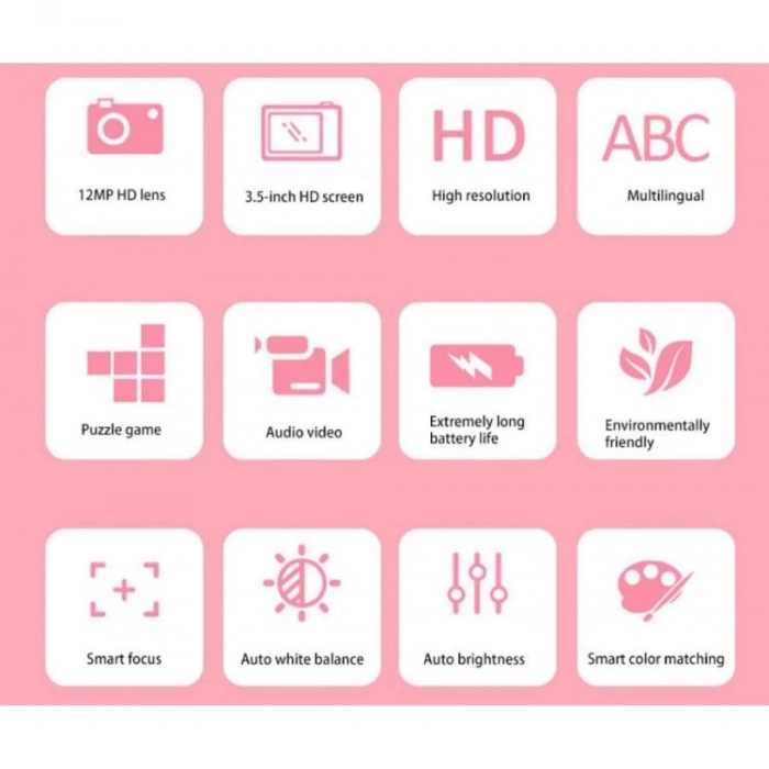 X900 Dijital Çocuk Fotoğraf Makinesi Selfie Kamera 3.5 İnç Dijital Çocuk Kamerası 1080p (Mavi)