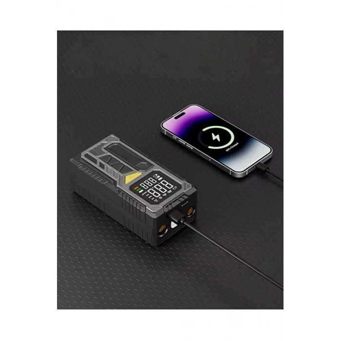 4000mAh Hava Kompresörü Powerbank Özellikli Kompresör Araba Bisiklet Top Lastik Şişirme Pompası