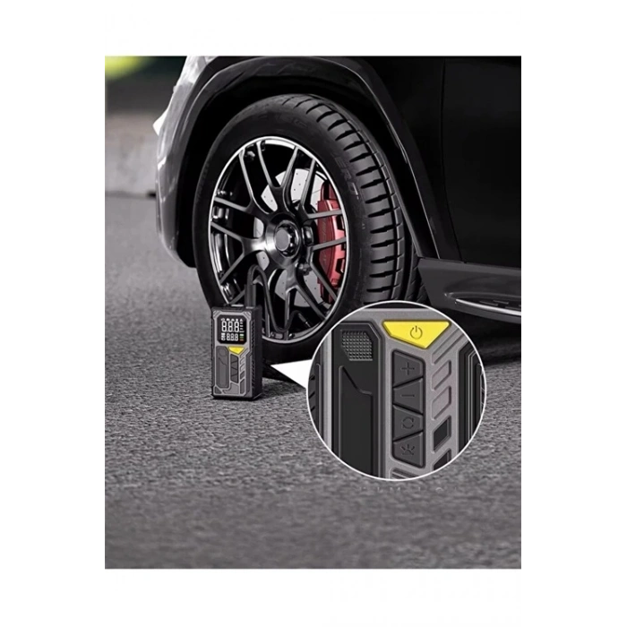 4000mAh Hava Kompresörü Powerbank Özellikli Kompresör Araba Bisiklet Top Lastik Şişirme Pompası