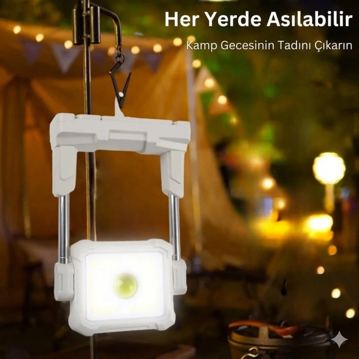 Katlanabilir Çok İşlevli Kamp Lambası - Her Ortama Uyum Sağlayan Güçlü 4 Modlu Aydınlatma