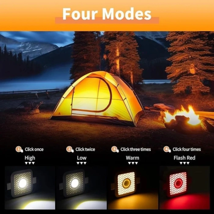 Katlanabilir Çok İşlevli Kamp Lambası - Her Ortama Uyum Sağlayan Güçlü 4 Modlu Aydınlatma