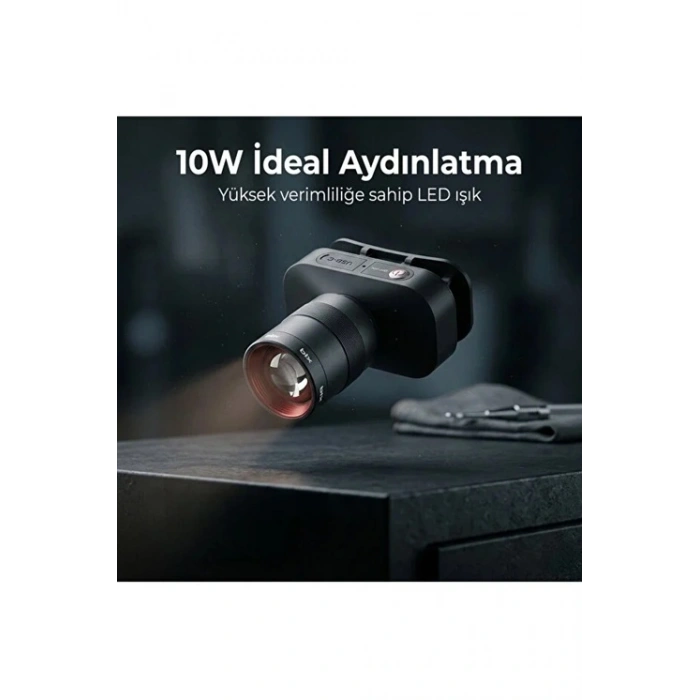 Bix BXT1FL 10W Şarj Edilebilir Kafa Feneri 750 Lümen 2500mAh 4 Işık Modlu Zoom Özellikli LED Kafa