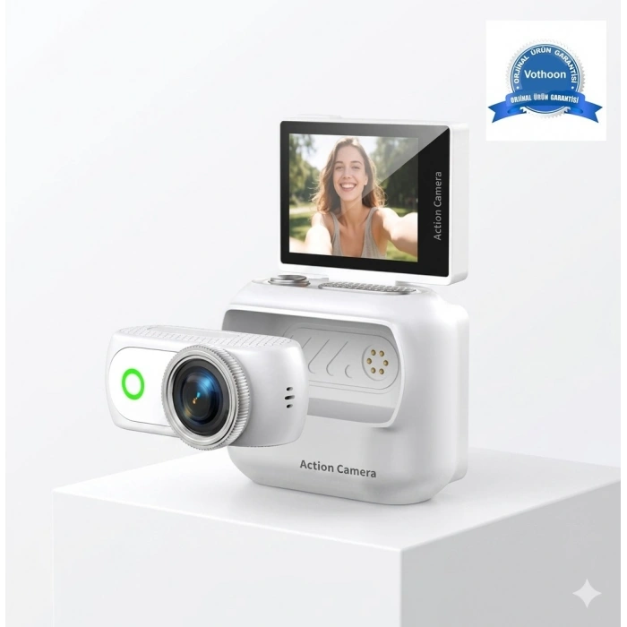 1080P Dijital Video Kamera (32GB) Kart Dijital Vlog Fotoğraf Makinesi Türkçe Yeni Ürün