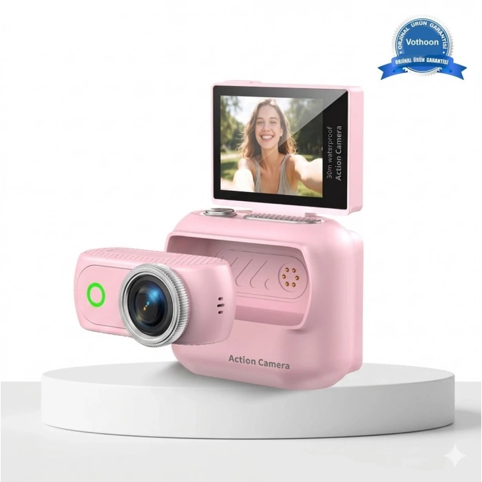1080P Dijital Video Kamera (32GB) Kart Dijital Vlog Fotoğraf Makinesi Türkçe Yeni Ürün