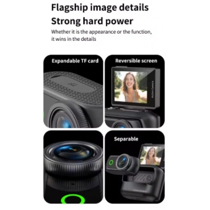 1080P Dijital Video Kamera (32GB) Kart Dijital Vlog Fotoğraf Makinesi Türkçe Yeni Ürün