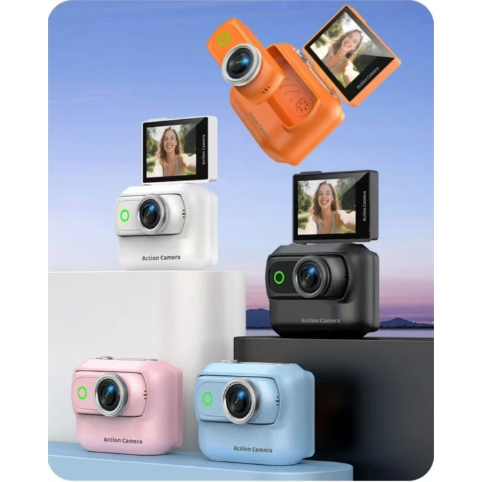 1080P Dijital Video Kamera (32GB) Kart Dijital Vlog Fotoğraf Makinesi Türkçe Yeni Ürün