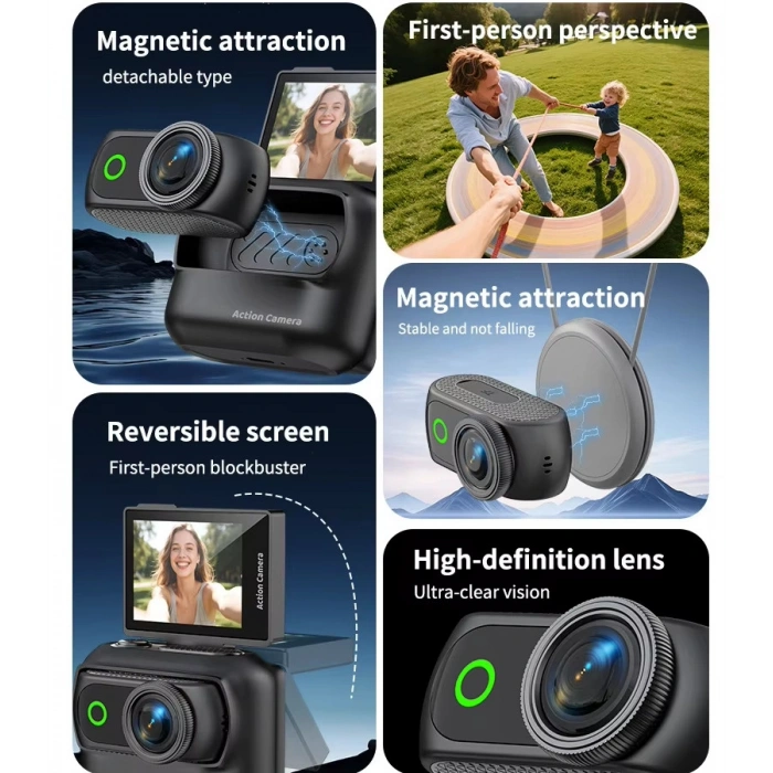 1080P Dijital Video Kamera (32GB) Kart Dijital Vlog Fotoğraf Makinesi Türkçe Yeni Ürün