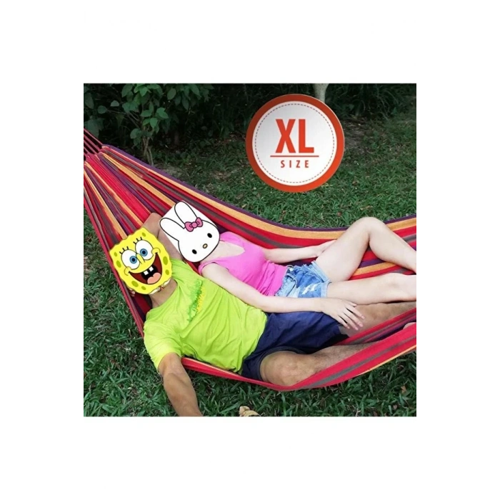 Çift Kişilik XL 260x150cm Kolay Kurulabilir Kanvas Hamak Çantalı