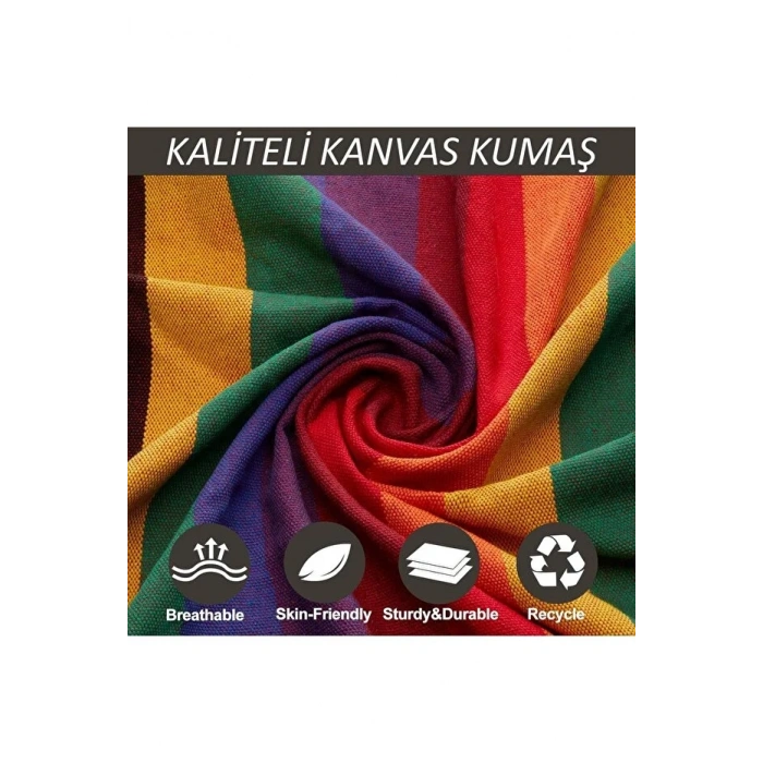 Çift Kişilik XL 260x150cm Kolay Kurulabilir Kanvas Hamak Çantalı