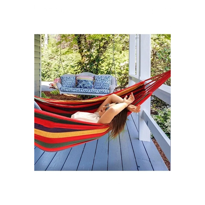 Çift Kişilik XL 260x150cm Kolay Kurulabilir Kanvas Hamak Çantalı
