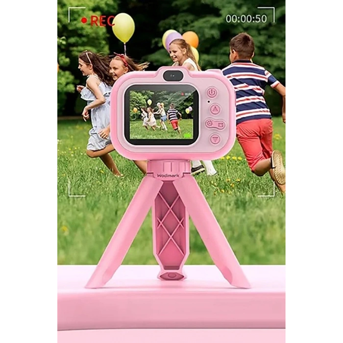Dijital Fotoğraf Makinesi Çocuk Mini 1080p Hd Kamera Selfie Tripodlu Ön Arka Kamera Fotoğraf Makinesi