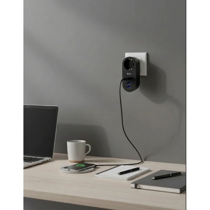 FTR-07 2xUSB 1xTypeC Termal Akım Korumalı Isıya Dayanıklı Tekli Priz