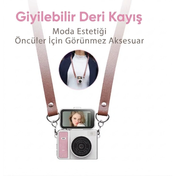 2K HD Ekranlı Mini Dijital Retro Video Kamera Flaşlı Dijital Vlog Mini Fotoğraf Makinesi Türkçe Menü