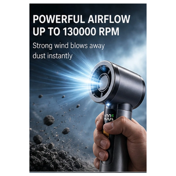 Multifonksiyonel Hava Üfleyici 130.000 RPM | Çift Bataryalı Güçlü Mini Blower & Vakum
