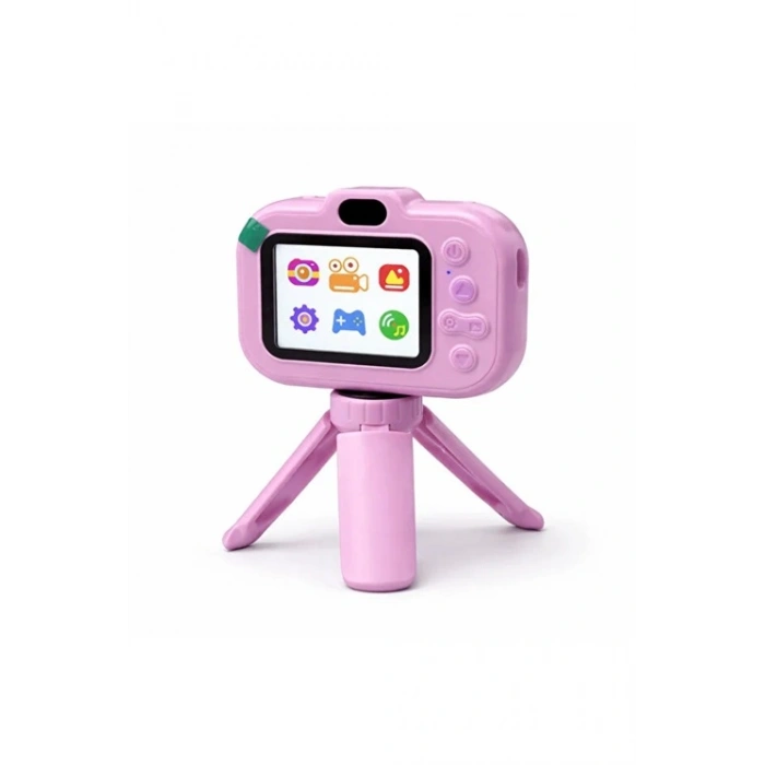 Dijital Fotoğraf Makinesi Çocuk Mini 1080p Hd Kamera Selfie Tripodlu Ön Arka Kamera Fotoğraf Makinesi