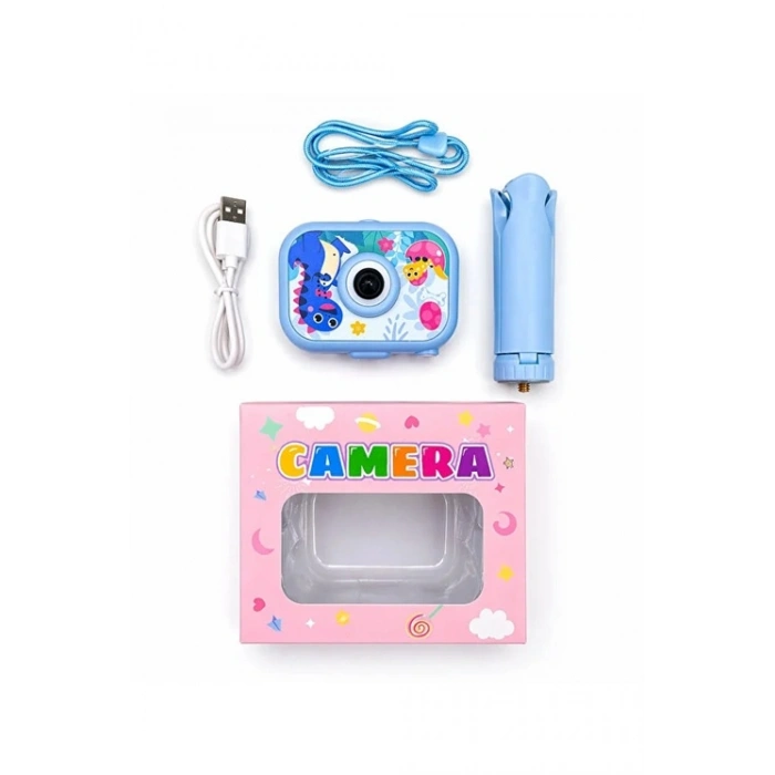 Dijital Fotoğraf Makinesi Çocuk Mini 1080p Hd Kamera Selfie Tripodlu Ön Arka Kamera Fotoğraf Makinesi